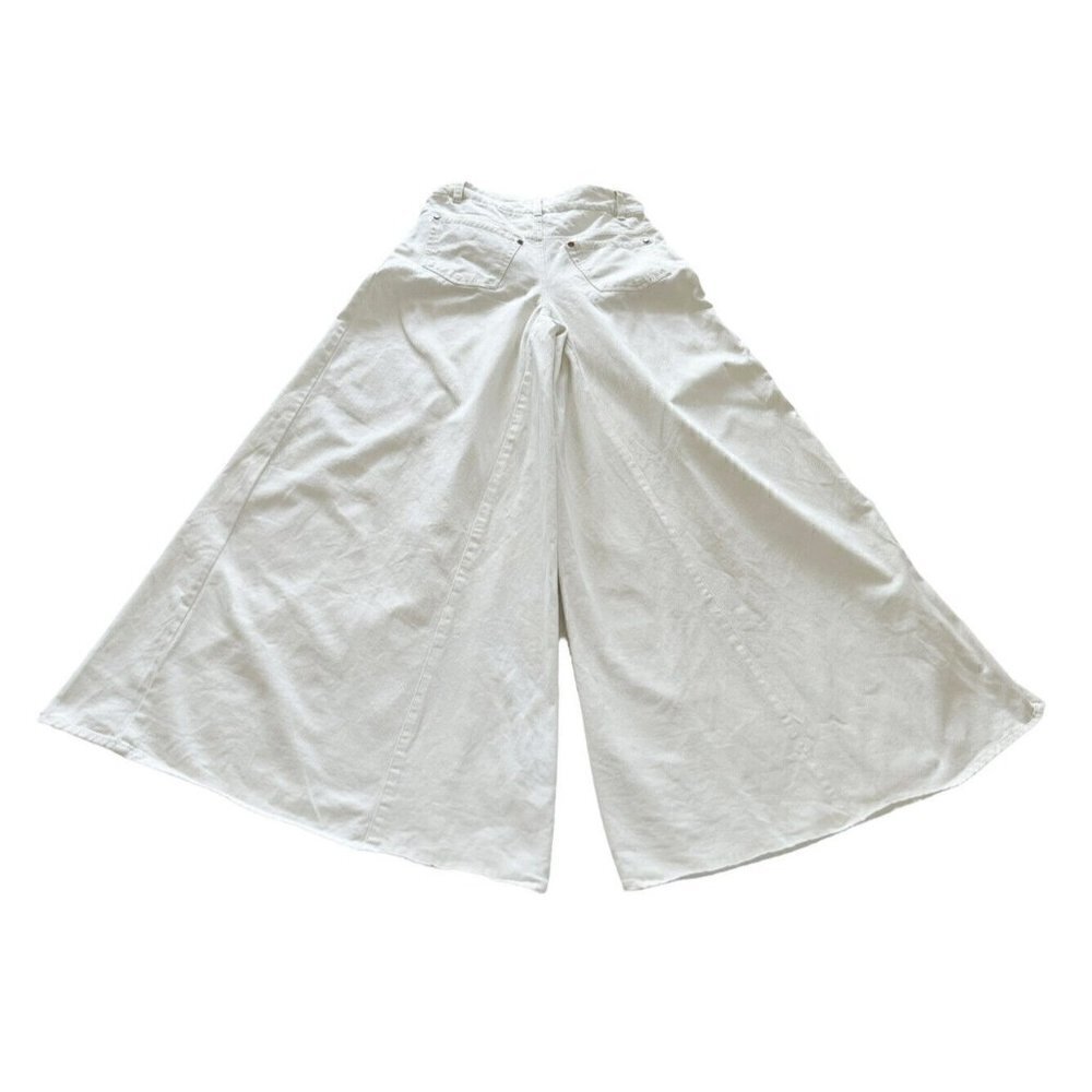 Farm Rio Women's Sz XS Off White (Natural) High Waisted Wide Leg Denim Jeans - Picture 3 of 9